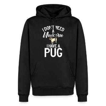 Cadeaux de carlin pour les amateurs de carlins - Sweat à capuche Premium bio Homme - noir - Devant - Nico (187cm)
