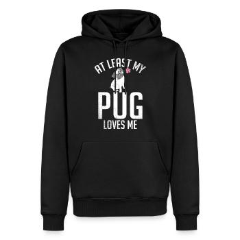 Pug Gifts for Pug Lovers - Men’s Premium Organic Hoodie - black - Front - Nico (187cm)