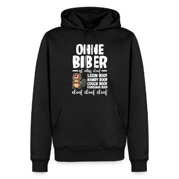 Nagetier Biberliebhaber Biber - Männer Premium Bio Hoodie - Schwarz - Vorne - Nico (187cm)