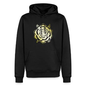 Rose Mandala gold - Männer Premium Bio Hoodie - Schwarz - Vorne - Nico (187cm)