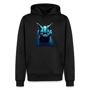 Mystische Katze Fantasy Magisch Süßes Kätzchen - Männer Premium Bio Hoodie - Schwarz - Vorne - Nico (187cm)