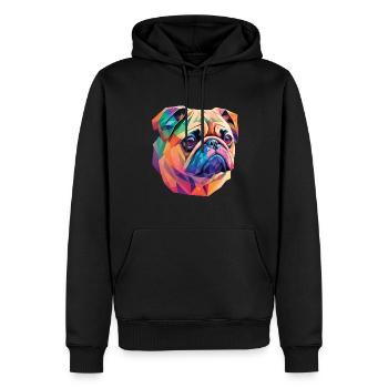 Mops Hund Polygon Kunst Geometrische Pug Hunde - Männer Premium Bio Hoodie - Schwarz - Vorne - Nico (187cm)