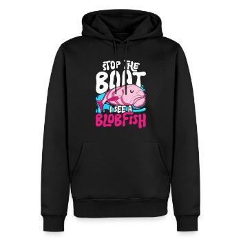 Blobfisch Arrêtez le bateau Je vois un Blobfish - Sweat à capuche Premium bio Homme - noir - Devant - Nico (187cm)