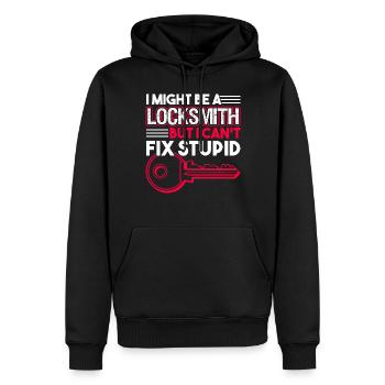 Locksmith Locksmith I Can't Fix Stupid - Men’s Premium Organic Hoodie - black - Front - Nico (187cm)