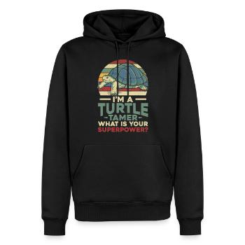 Sea Turtle Tortoise Retro Vintage - Sweat à capuche Premium bio Homme - noir - Devant - Nico (187cm)