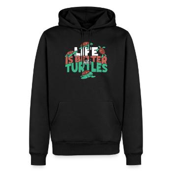 Sea Turtle Tortoise Life Is Better - Männer Premium Bio Hoodie - Schwarz - Vorne - Nico (187cm)