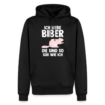 Nagetier Biberliebhaber Biber - Männer Premium Bio Hoodie - Schwarz - Vorne - Nico (187cm)