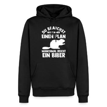 Nagetier Biberliebhaber Biber - Männer Premium Bio Hoodie - Schwarz - Vorne - Nico (187cm)