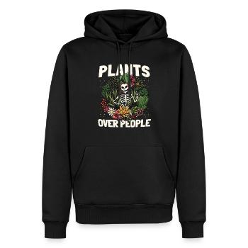 Jardiniers, amateurs de plantes de jardin, collectionneurs de plantes - Sweat à capuche Premium bio Homme - noir - Devant - Nico (187cm)