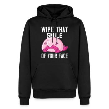 Costume de Blobfish - Visage de poisson Blob laid - - Sweat à capuche Premium bio Homme - noir - Devant - Nico (187cm)