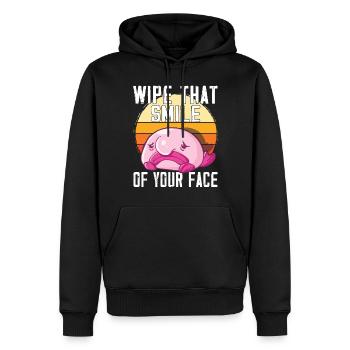 Costume de Blobfish - Visage de poisson Blob laid - - Sweat à capuche Premium bio Homme - noir - Devant - Nico (187cm)