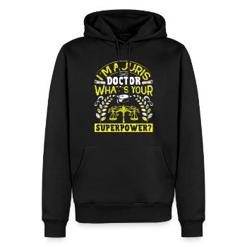 Doctorat Grand Diplôme - Sweat à capuche Premium bio Homme - noir - Devant - Nico (187cm)