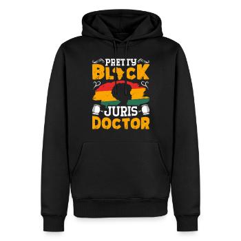 Doctorat Grand Diplôme - Sweat à capuche Premium bio Homme - noir - Devant - Nico (187cm)