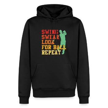 Swing Swear Look For Ball Repeat Golfer Golf - Men’s Premium Organic Hoodie - black - Front - Nico (187cm)