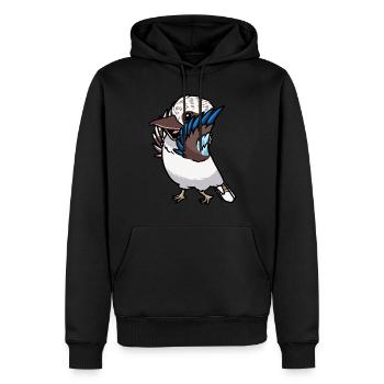 Lachender Hans Vogel Jägerliest Kawaii Emoticon - Männer Premium Bio Hoodie - Schwarz - Vorne - Nico (187cm)