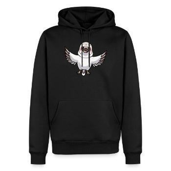 Lachender Hans Vogel Jägerliest Kawaii Emoticon - Männer Premium Bio Hoodie - Schwarz - Vorne - Nico (187cm)