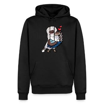 Lachender Hans Vogel Jägerliest Küsse Kawaii - Männer Premium Bio Hoodie - Schwarz - Vorne - Nico (187cm)