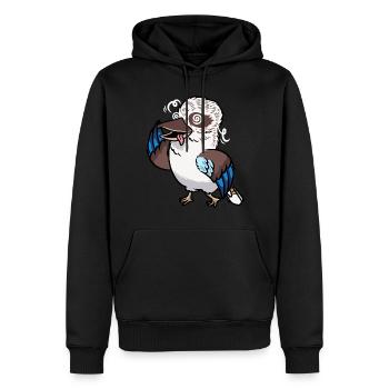 Lachender Hans Vogel Jägerliest Kawaii Emoticon - Männer Premium Bio Hoodie - Schwarz - Vorne - Nico (187cm)