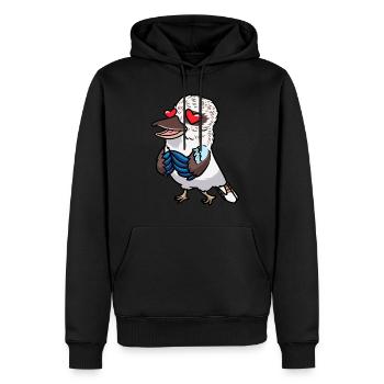 Lachender Hans Vogel Jägerliest Verliebt Kawaii - Männer Premium Bio Hoodie - Schwarz - Vorne - Nico (187cm)