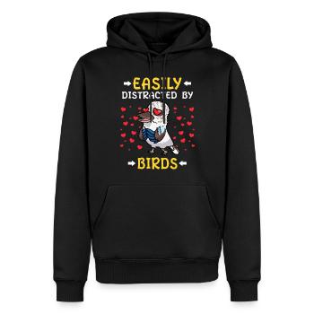 Laughing Hans Vogel Jägerliest - Sweat à capuche Premium bio Homme - noir - Devant - Nico (187cm)