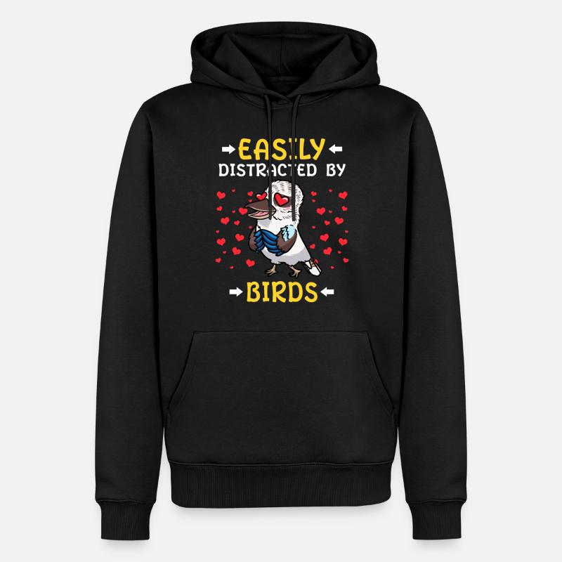 Laughing Hans Vogel Jägerliest - Sweat à capuche Premium bio Homme - noir