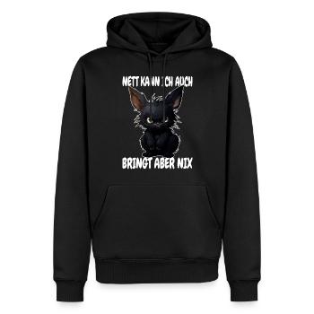 Nett Kann Ich Auch Bringt Aber Nix Schwarzer Hase - Männer Premium Bio Hoodie - Schwarz - Vorne - Nico (187cm)
