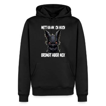 Nett Kann Ich Auch Schwarzes Kaninchen Hase Spruch - Männer Premium Bio Hoodie - Schwarz - Vorne - Nico (187cm)