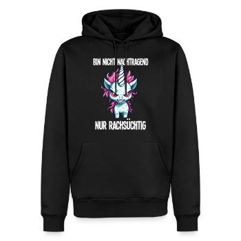Nicht Nachtragend Nur Rachsüchtig Böses Einhorn - Männer Premium Bio Hoodie - Schwarz - Vorne - Nico (187cm)