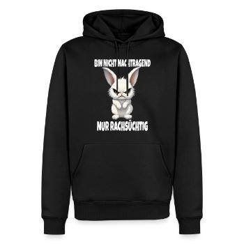 Nicht Nachtragend - Rachsüchtig Hase Kaninchen - Männer Premium Bio Hoodie - Schwarz - Vorne - Nico (187cm)