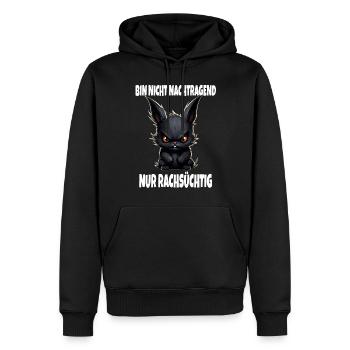 Nicht Nachtragend - Rachsüchtig Sarkasmus Hase - Männer Premium Bio Hoodie - Schwarz - Vorne - Nico (187cm)