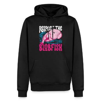 Blobfisch respecte le poisson blobon - Sweat à capuche Premium bio Homme - noir - Devant - Nico (187cm)