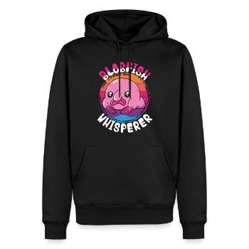 Blobfisch Blobfish Whisperer - Sweat à capuche Premium bio Homme - noir - Devant - Nico (187cm)