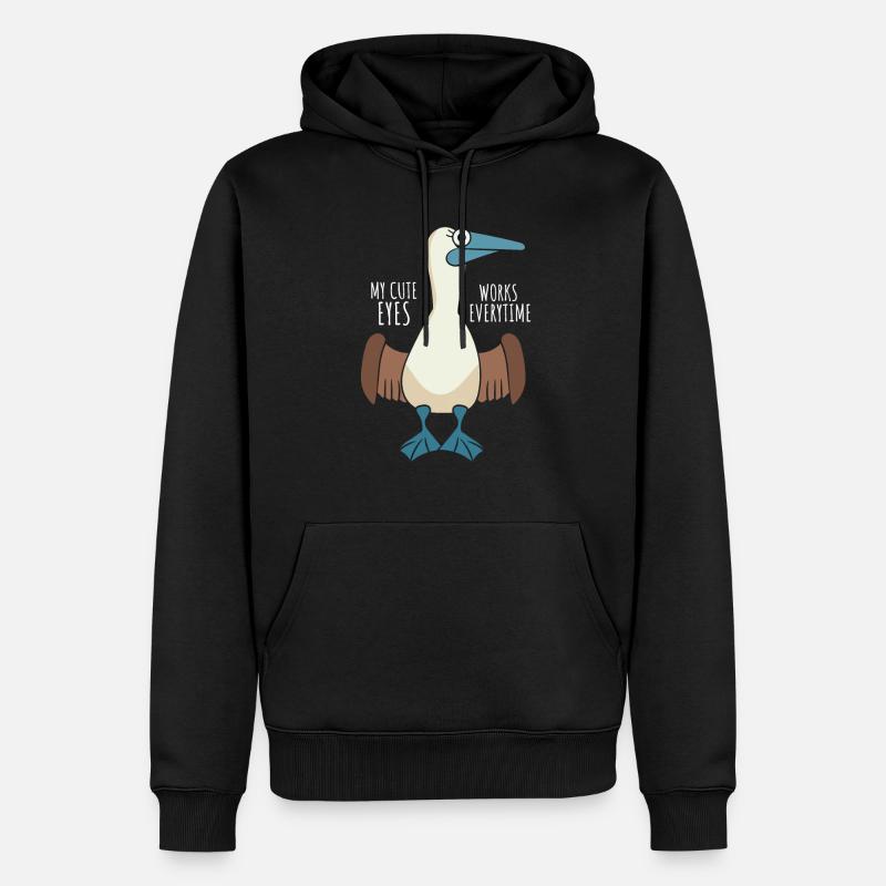 Fou mignon à pattes bleues - Sweat à capuche Premium bio Homme - noir