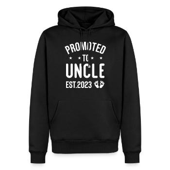 Promoted To Uncle Onkel 2023 - Männer Premium Bio Hoodie - Schwarz - Vorne - Nico (187cm)