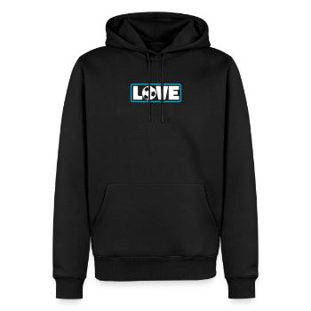 Soccer LOVE Soccer Ball Love Soccer - Sweat à capuche Premium bio Homme - noir - Devant - Nico (187cm)