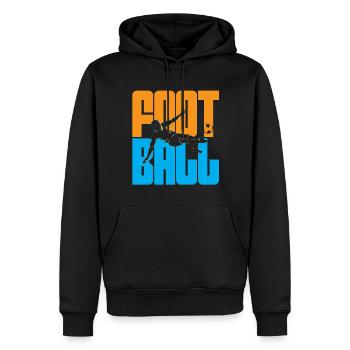 Joueur de football Kick Soccer - Sweat à capuche Premium bio Homme - noir - Devant - Nico (187cm)