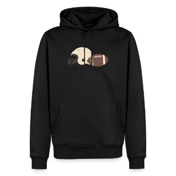 Fußball Kopfbedeckung Fußball Ballbedeckung - Männer Premium Bio Hoodie - Schwarz - Vorne - Nico (187cm)