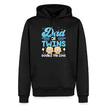 Vater Von Zwillingen Doppelte Liebe Lustig - Männer Premium Bio Hoodie - Schwarz - Vorne - Nico (187cm)