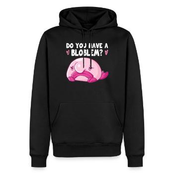 Costume de Blobfish - Visage de poisson Blob laid - - Sweat à capuche Premium bio Homme - noir - Devant - Nico (187cm)