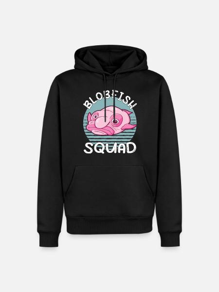 Blobfish Kostuum - Ugly Blob Fish Face - - Mannen Premium Bio hoodie - zwart