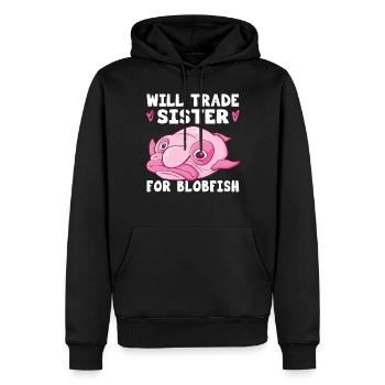Blobfish Kostüm - Hässliches Blob Fischgesicht - - Männer Premium Bio Hoodie - Schwarz - Vorne - Nico (187cm)