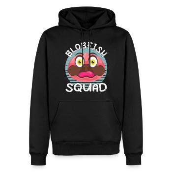 Costume de Blobfish - Visage de poisson Blob laid - - Sweat à capuche Premium bio Homme - noir - Devant - Nico (187cm)