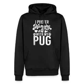Cadeaux de carlin pour les amateurs de carlins - Sweat à capuche Premium bio Homme - noir - Devant - Nico (187cm)