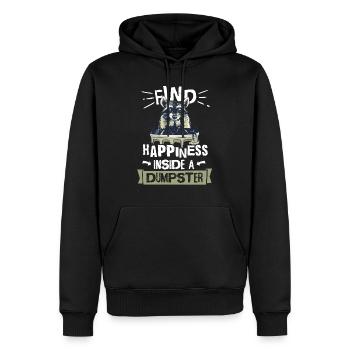 Amateur de raton laveur ramassant des ordures, - Sweat à capuche Premium bio Homme - noir - Devant - Nico (187cm)
