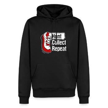 Schuhsammler Schuhmacher Sneaker Addict - Männer Premium Bio Hoodie - Schwarz - Vorne - Nico (187cm)