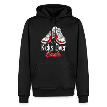 Schuhsammler Schuhmacher Sneaker Addict - Männer Premium Bio Hoodie - Schwarz - Vorne - Nico (187cm)
