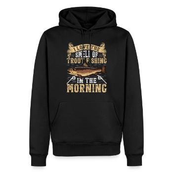 Funny Fishing Men Women - Männer Premium Bio Hoodie - Schwarz - Vorne - Nico (187cm)