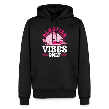 Blobfisch Blobfish Vibes uniquement - Sweat à capuche Premium bio Homme - noir - Devant - Nico (187cm)