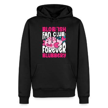 Blobfisch Blobfish Fan Club Forever Blubbery - Sweat à capuche Premium bio Homme - noir - Devant - Nico (187cm)