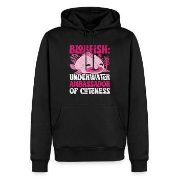 Blobfisch Underwater Ambrassador Of Cuteness - Männer Premium Bio Hoodie - Schwarz - Vorne - Nico (187cm)